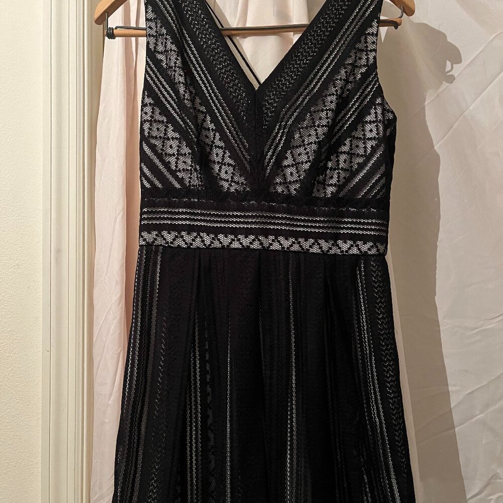 Betsy & Adam Black &Gold Lace Dress